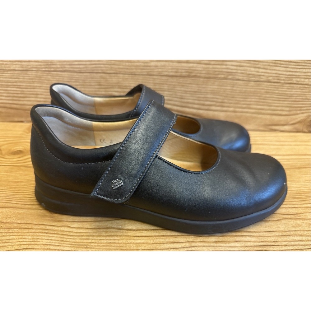 Finn Mellow Comfort Women's Mary Jane Shoes Size US 5 Black Nubuck Leather - Picture 3 of 7
